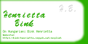 henrietta bink business card